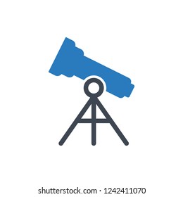 Telescope vector icon - Blue
