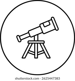Ícone do vetor do telescópio. Pode ser usado para impressão, aplicativos móveis e da Web.