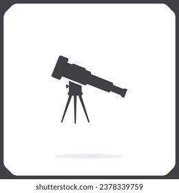 Icono vectorial del telescopio. Ilustración del telescopio.