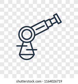 Telescope vector icon isolated on transparent background, Telescope logo concept