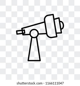 Telescope vector icon isolated on transparent background, Telescope logo concept