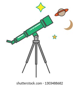 Telescope vector icon on white background