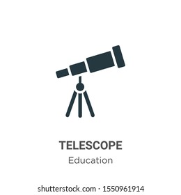 Telescope vector icon on white background. Flat vector telescope icon symbol sign from modern education collection for mobile concept and web apps design.