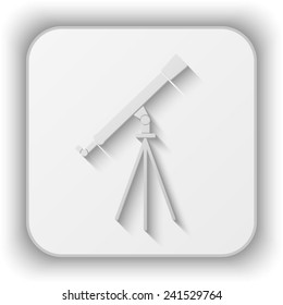 telescope vector icon - paper button 