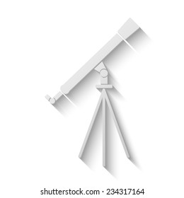 telescope vector icon - paper illustration