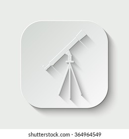telescope vector icon - paper illustration