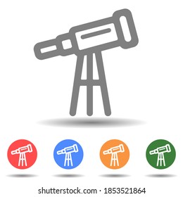 Icono vector telescopio, concepto científico