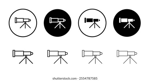 Telescope vector icon set collection. Telescope Outline flat Icon.