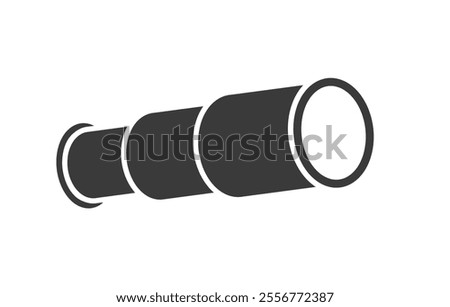 Telescope vector icon symbol shape. Space observation Spyglass. Astronomy symbol, logo sign. Vector illustration image. Isolated on white background.