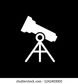 Telescope vector icon - white