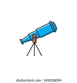 Telescope vector icon,isolated on white background