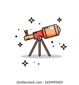 Telescope vector illustration design with color