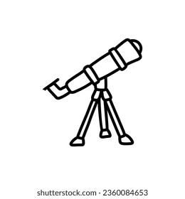 Telescope vector illustration in doodle hand drawn style isolated on white background. Telescope doodle illustration