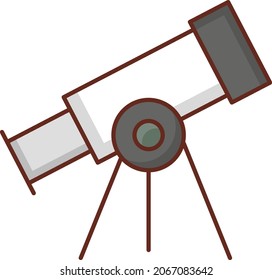 telescope Vector illustration on a transparent background. Premium quality symbols.Vector line flat color icon for concept and graphic design.
