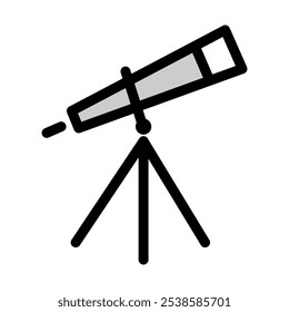 Ilustración vectorial del telescopio. Diseño de emoji de icono de telescopio simple.