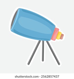 Telescope Vector Illustration Sticker. Vector sticker of a telescope. Ideal for astronomy and exploration themes