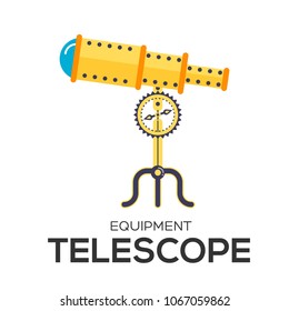 telescope vector illustration symbol object. Flat icon style concept design