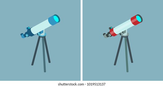 Telescope vector isometric icons 