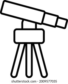 Telescope Vector Line Icon Design
