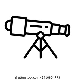 Diseño de iconos de la línea del vector del telescopio