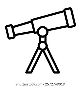 Telescope Vector Line Icon Design