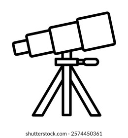 Telescope Vector Line Icon Design