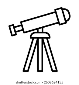 Telescope Vector Line Icon Design
