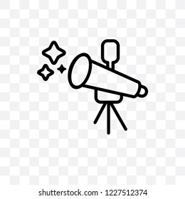 Telescope vector linear icon isolated on transparent background, Telescope transparency concept can be used for web and mobile