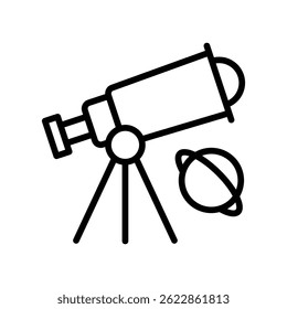 Telescope Vector outline icon. Eps10 file 