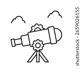 Telescope Vector style icon. Eps 10 file