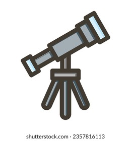 Telescope Vector Thick Line Filled Colors Icon For Personal And Commercial Use.
