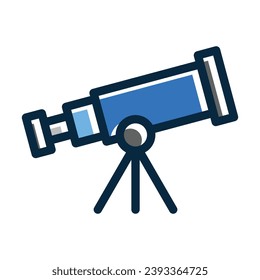 Telescope Vector Thick Line Filled Dark Colors Icons For Personal And Commercial Use.
