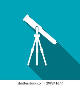 Telescope web icon, vector illustration