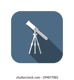 Telescope web icon, vector illustration