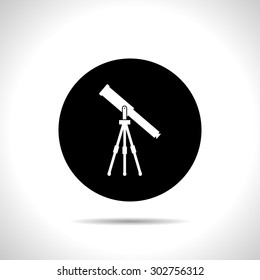 Telescope web icon, vector illustration