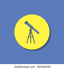 Telescope web icon, vector illustration