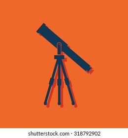 Telescope web icon, vector illustration