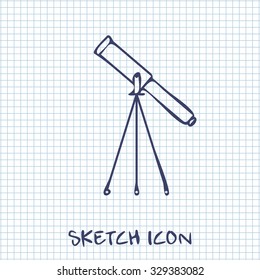 Telescope web icon, vector illustration