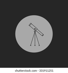 Telescope web icon, vector illustration