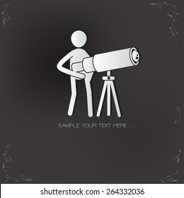 Telescope,Human resource design on old background,vector