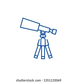 Telescope,scope line icon concept. Telescope,scope flat  vector symbol, sign, outline illustration.