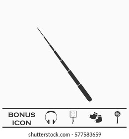 Telescopic Baton icon flat. Black pictogram on white background. Vector illustration symbol and bonus button
