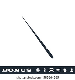 Telescopic Baton icon flat. Black pictogram on white background. Vector illustration symbol and bonus button