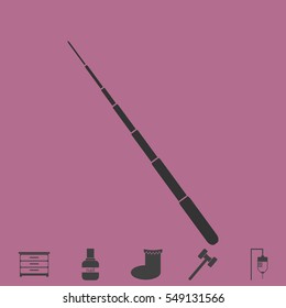 Telescopic Baton icon flat. Simple vector grey pictogram and bonus symbol