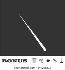 Telescopic Baton icon flat. White pictogram on black background. Vector illustration symbol and bonus icons