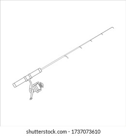 telescopic fishing rod. illustration for web and mobile design.