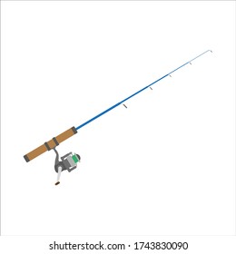 telescopic fishing rod. illustration for web and mobile design.