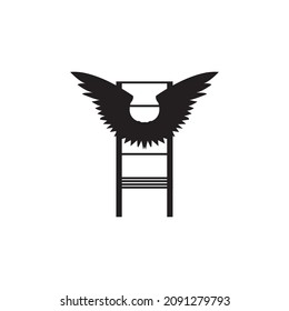 telescopic folding ladder design illustration icon logo templat