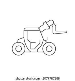 Telescopic forklift loader line icon