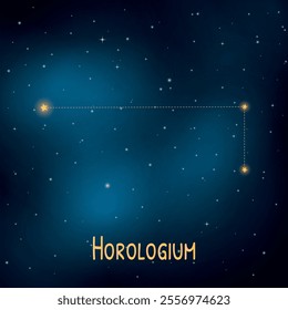 Telescopium constellation on night sky background.